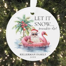 Ornamento Natal Tropical de Praia Engraçado do Papai Noel