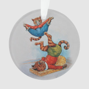 Ornamento Natal vintage acrobático dos gatos de Louis Wain