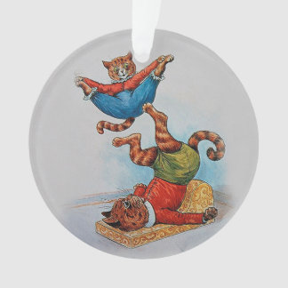 Ornamento Natal vintage acrobático dos gatos de Louis Wain
