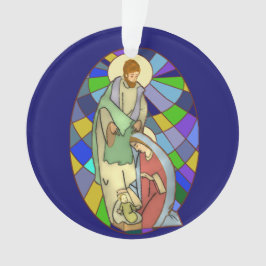 Ornamento Natividade de vidro manchado