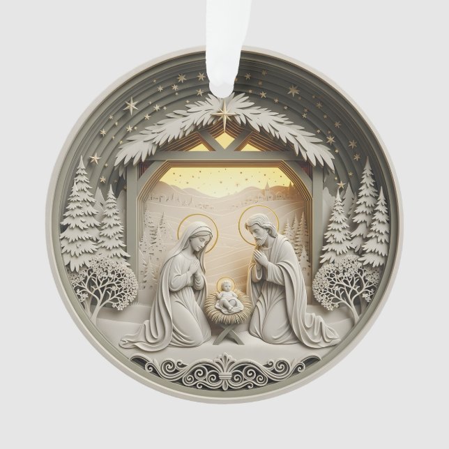 Ornamento Nativity Christmas Ornament – Holy Family 1 (Frente)