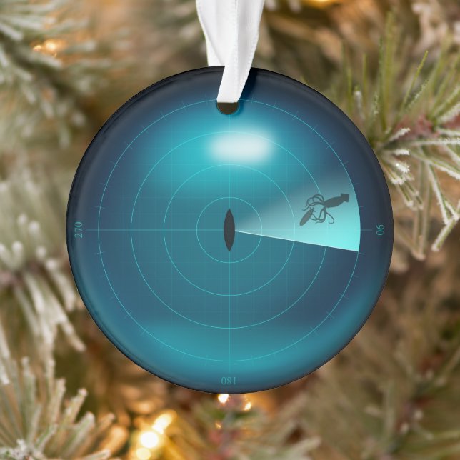 Ornamento Náutica Náutica da Lula Gigante Kraken Sonar (Árvore)