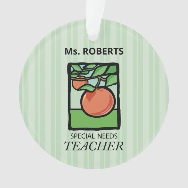 Ornamento Necessidades Especiais Professora Obrigado, Apple (Frente)