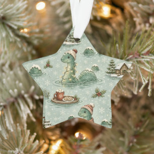 Ornamento Nessie do Natal Monstro do Lago Ness Aconchegante