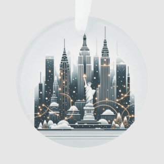 Ornamento New York Holiday Elegance - Customizable Christmas