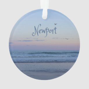 Ornamento Newport Beach California Ocean Sunrise Azul