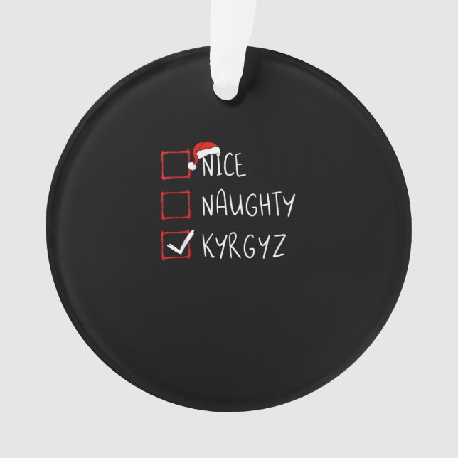 Ornamento Nice Naughty Christmas Kyrgyzstan Heritage  (Frente)
