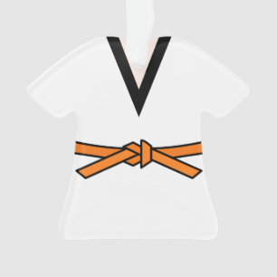 Ornamento Ninja No Treinamento Orange Belt Personalizado
