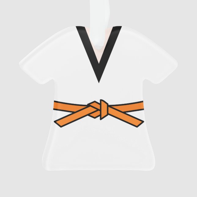 Ornamento Ninja No Treinamento Orange Belt Personalizado (Frente)