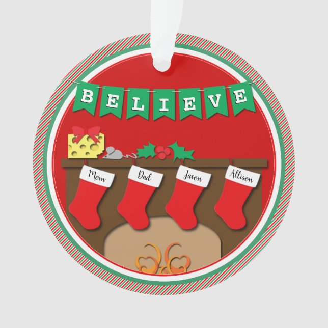 Ornamento Noite antes do Natal 4 Meias com FOTO (Frente)