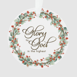 Ornamento Noite de Natal Glória a Deus Bíblia Verso