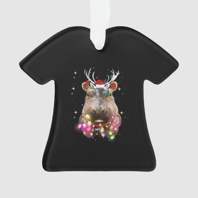 Ornamento Noite de Natal Hippo Fiona Hippopotamus Lover (Frente)