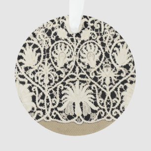 Ornamento Noiva Antiga Renda Linho Branco Clássico Bonito
