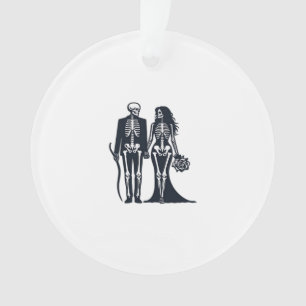 Ornamento Noiva e noivo de esqueleto gótico - Até a morte no