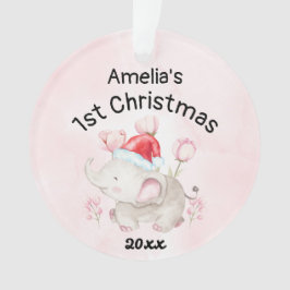 Ornamento Nome da Menina Primeiro Natal 2023 Rosa e Personal