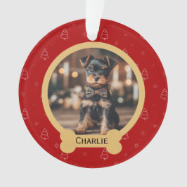 Ornamento Nome de cachorro no Natal Vermelho Lembrança de Na