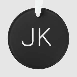 Ornamento Nome de iniciais minimalista personalizável
