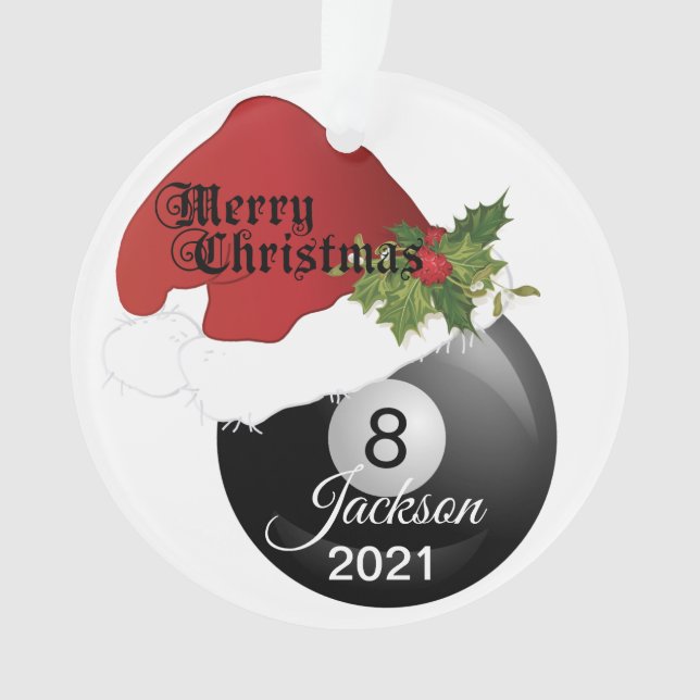 Ornamento Nome do design | DIY do bilhar do chapéu do papai (Frente)