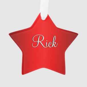 Ornamento Nome Duplo Brilho Vermelho