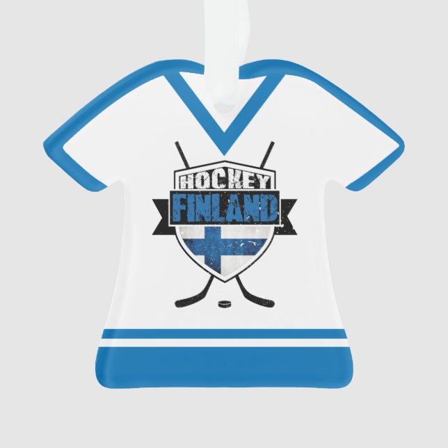 Ornamento Nome e número Jersey Finlândia Logotipo Ornament (Frente)