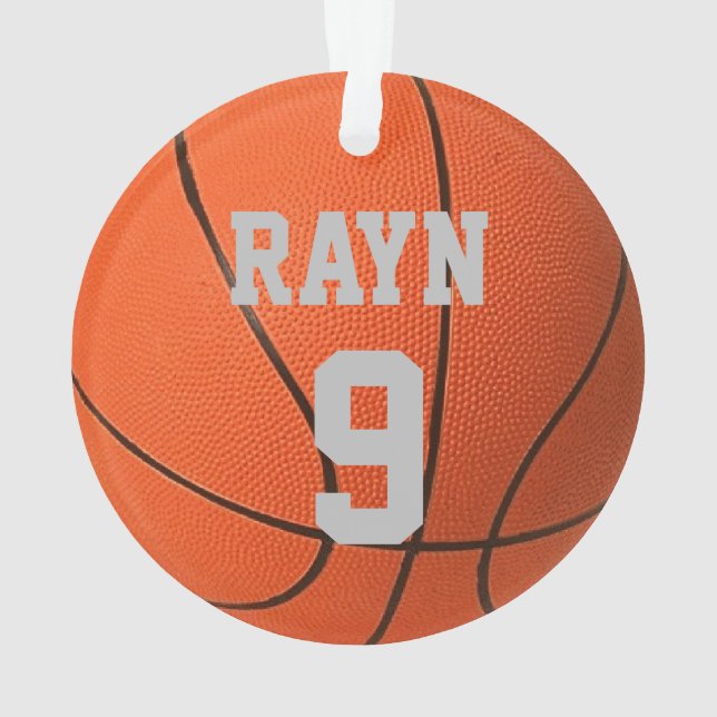 Ornamento Nome e número personalizados de basquete legal rea (Verso)