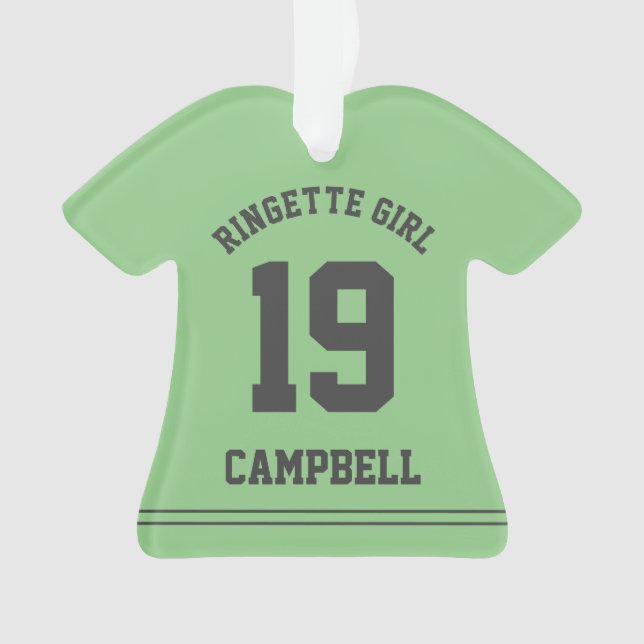 Ornamento Nome Personalizado da Rapariga do Ringette Jersey (Frente)