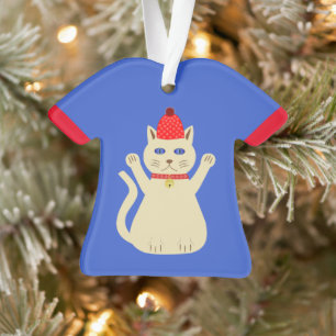 Ornamento Nome Personalizado de Gato de Natal Bastante