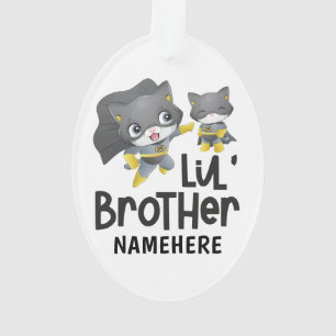 Ornamento Nome Personalizado de Gato do Super Herói do Pequ
