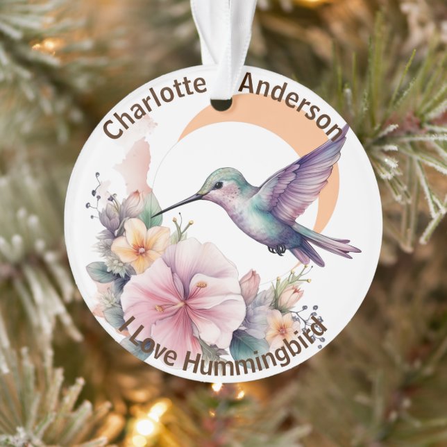 Ornamento Nome Personalizado Do Hummingbird Com A Sua Própri (Árvore)