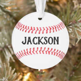 Ornamento Nome Personalizado do Jogador de Baseball no Natal