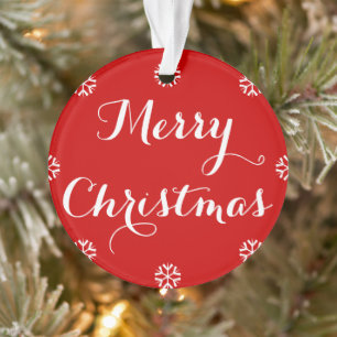 Ornamento Nome personalizado Elegante Script Feliz Natal Ver