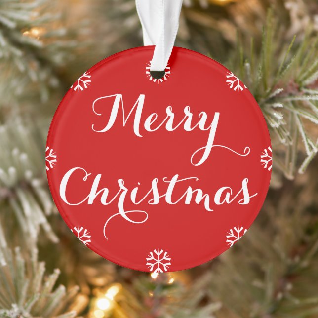 Ornamento Nome personalizado Elegante Script Feliz Natal Ver (Árvore)