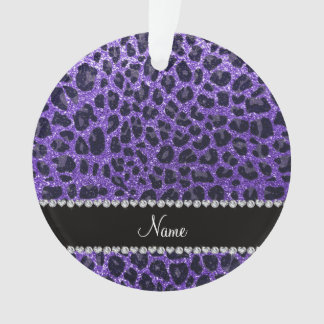 Ornamento Nome personalizado manchas-leopardo roxas