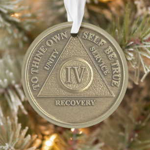 Ornamento Nome Personalizado Medalha de Aniversário de 4 A