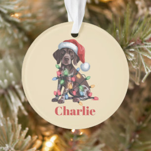 Ornamento Nome Personalizado Pointer de Cabelo Curto Alemão 