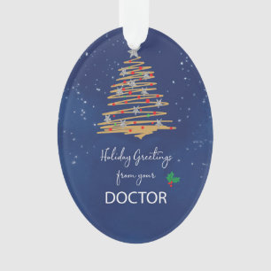 Ornamento Nome Personalizável da Árvore de Natal do Doutor
