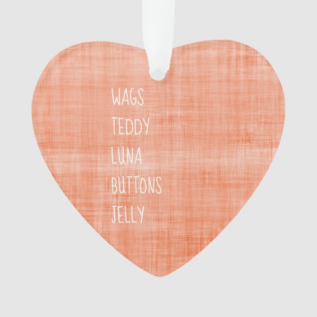 Ornamento Nomes de Estimação da Família Mensagem de Lembranç (Frente)