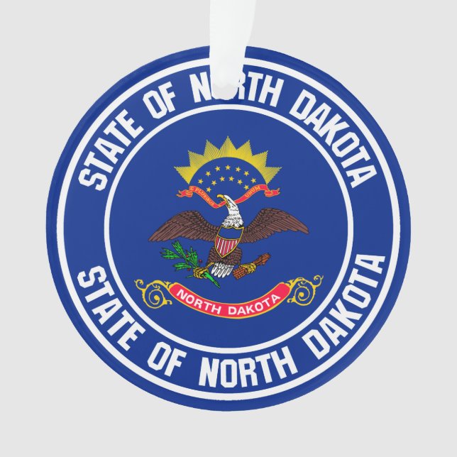Ornamento North Dakota Round Emblem (Frente)