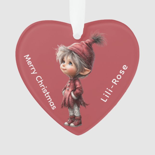 Ornamento North Pole Elf Magic Whimsical Christmas KeepsakE (Frente)