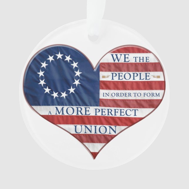 Ornamento Nós, o Pessoas American Flag Heart (Frente)