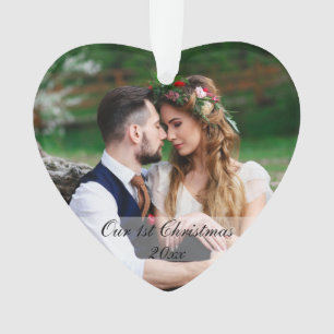 Ornamento Nossa Primeira Foto de Casamento no Natal