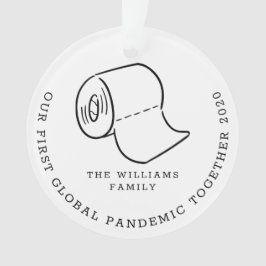 Ornamento Nossa Primeira Foto de Férias de Pandemia Global J