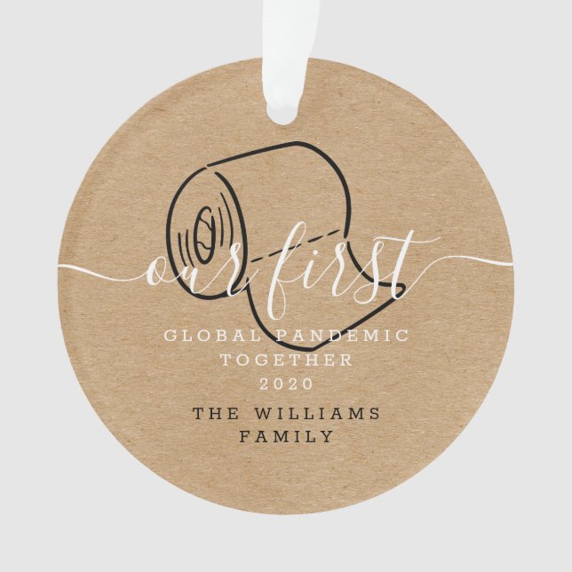 Ornamento Nossa primeira foto de férias global juntas (Frente)