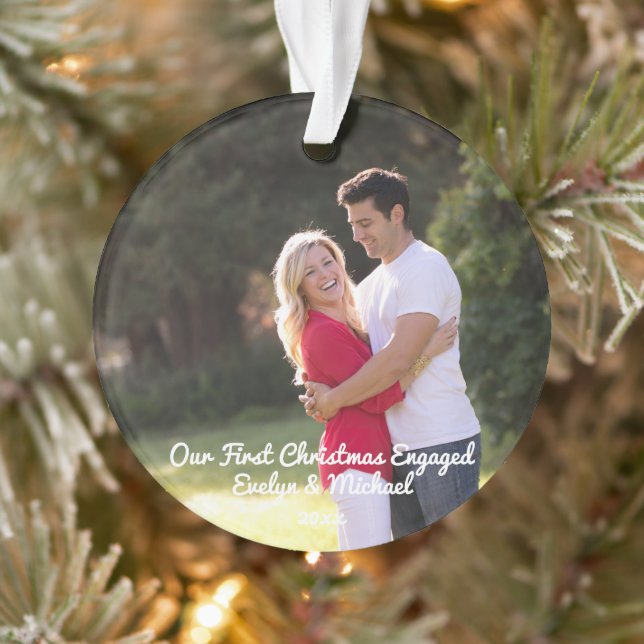 Ornamento Nossa Primeira Foto do Casal de Natal (Árvore)