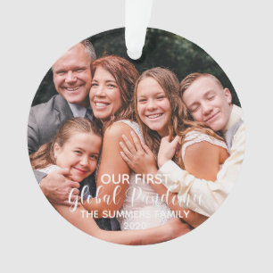 Ornamento Nossa Primeira Foto Pandêmica Global Personalizada