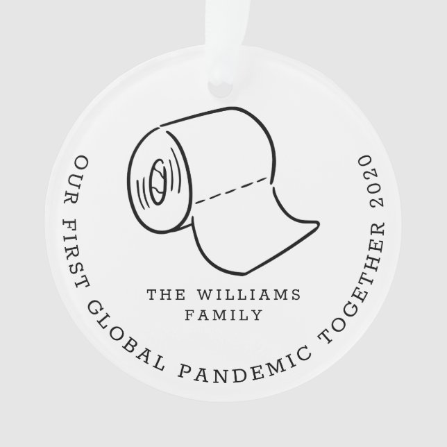 Ornamento Nossa Primeira Pandemia Global Junta Foto de Feria (Frente)