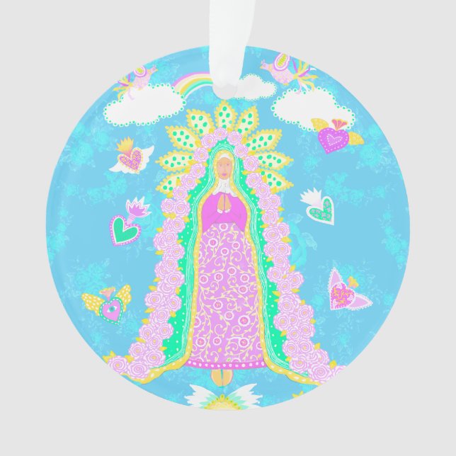 Ornamento Nossa Senhora de Guadalupe Azul (Frente)