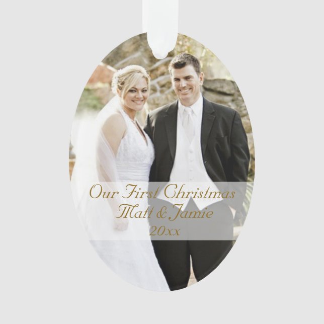 Ornamento Nosso Primeiro Casal de Natal Juntos (Frente)