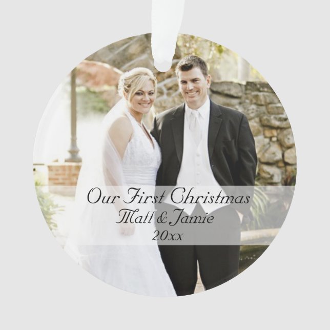 Ornamento Nosso Primeiro Casal de Natal Juntos (Frente)