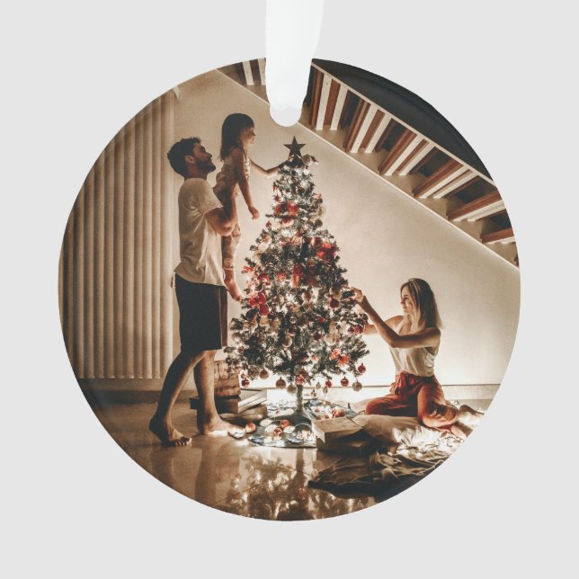 Ornamento Nosso Primeiro Casamento de Natal Engajado em 2024 (Frente)